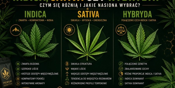 Indica, Sativa czy Hybrid – czym się różnią i jakie nasiona wybrać?
