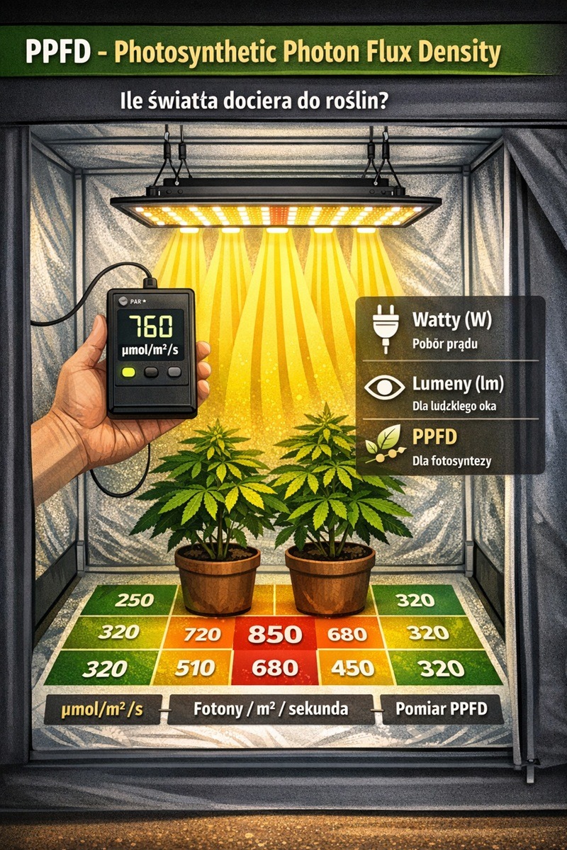 PPFD, µmol, PAR i DLI – jak rozumieć światło indoor