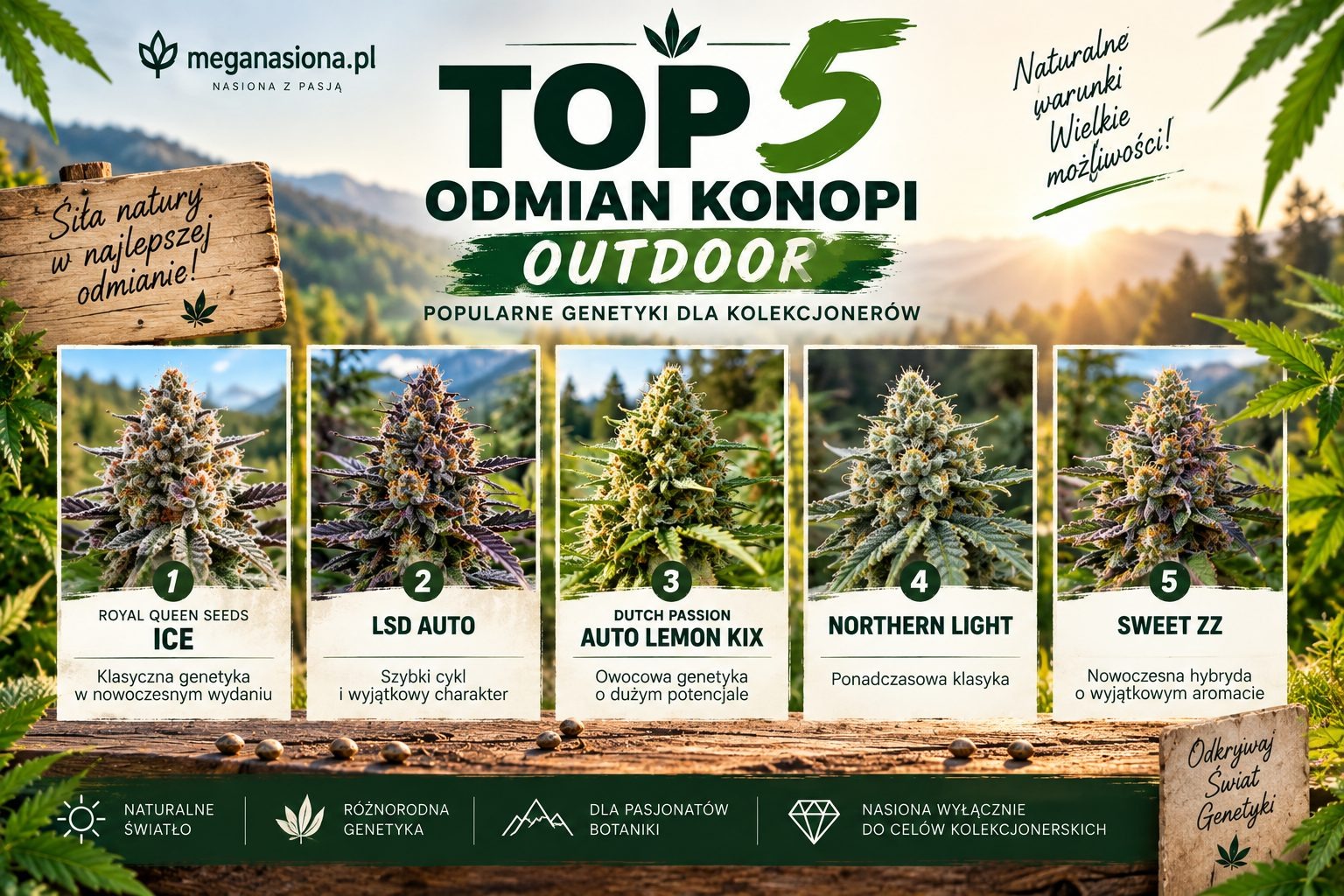 5 najlepszych odmian marihuany typu outdoor