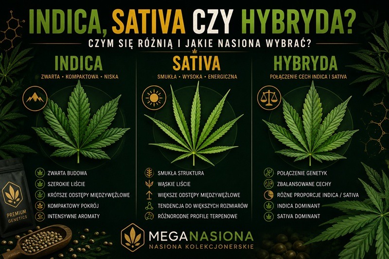Indica, Sativa czy Hybrid – czym się różnią i jakie nasiona wybrać?