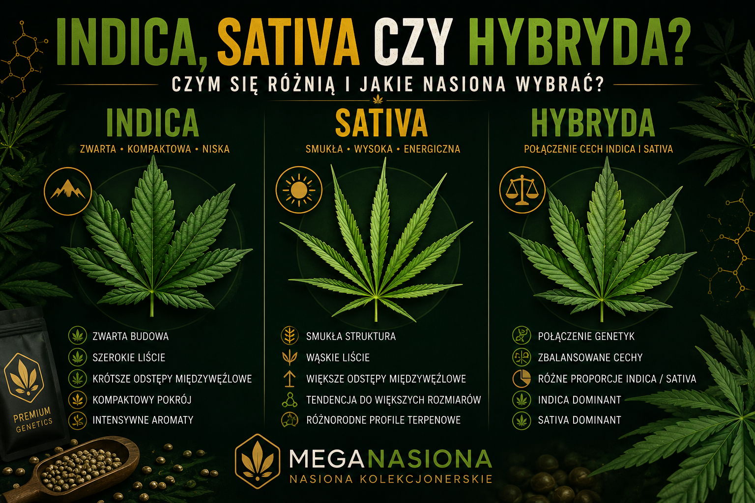 Indica, Sativa czy Hybyda – czym się różnią i jakie nasiona wybrać?